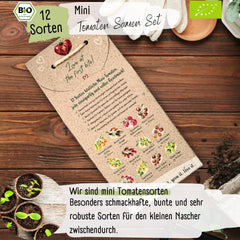 Sada semen organických mini rajčat: 12 odrůd volně pěstovaných rajčat | Vzácný a rodinný koktejl, cherry a biftek rajčatová semínka | Semena zeleniny na balkon, vyvýšený záhon, zahradu a dárek | Loveplants