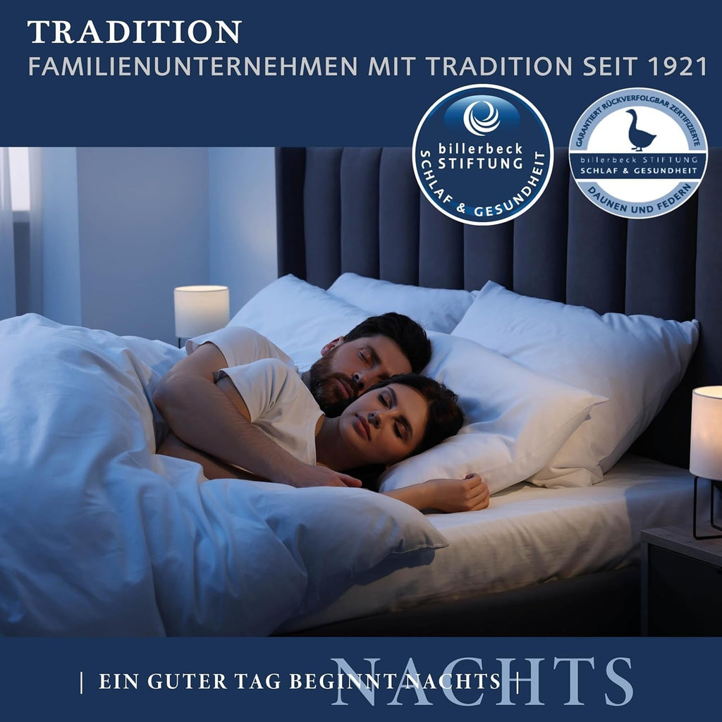 Plapumă din puf Billerbeck Martina® - Plapumă 135 X 200 Cm - Plapumă pentru toate anotimpurile - Potrivit pentru alergici - 90% puf de gâscă, 10% pene de gâscă - Alb Plapumi si pilote Naty Shop