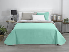 AVA | Oboustranná přikrývka | Pro všechna roční období | Barva - béžová/tyrkysová | Pro postel 180 cm. (270 X 270 Cm. Ancho X Alto) | Prošívaná přikrývka Přikrývky a přikrývky Naty Shop Výchozí název