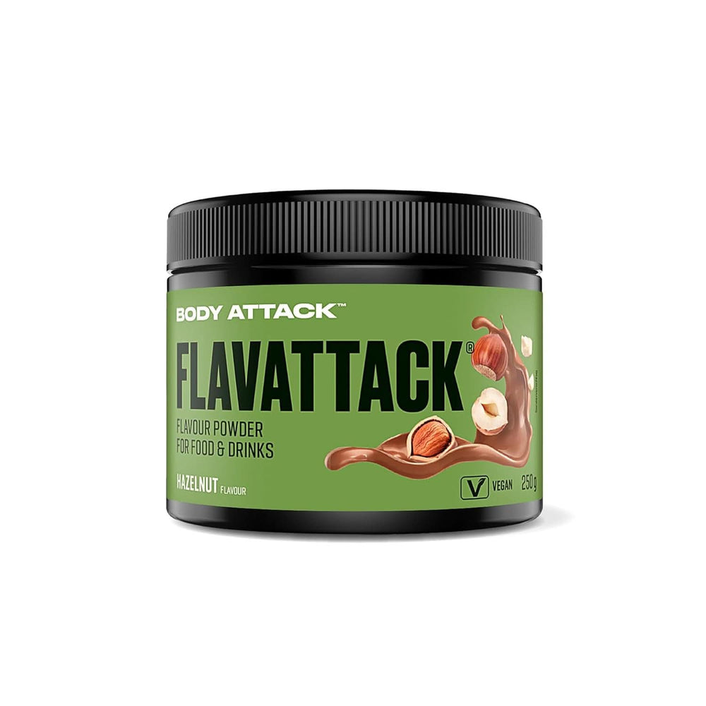 Body Attack Flavattack®, Double Choc Brownie, 250 G / 83 porcí Příchutě Naty Shop 250 gramů Čokoláda s lískovými oříšky