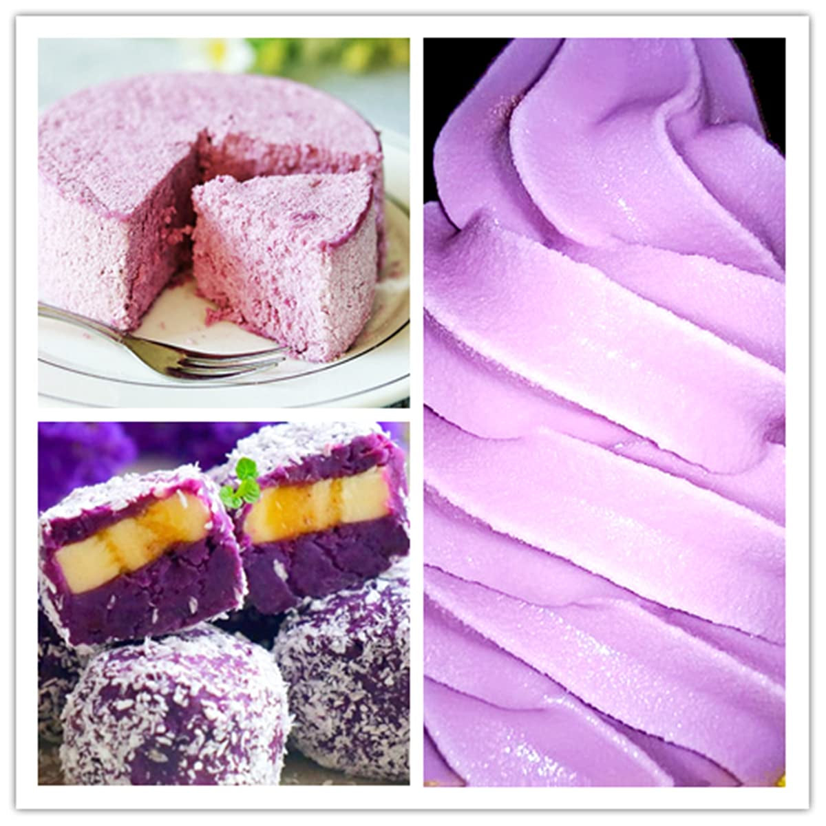 Fialový batátový prášek, přírodní fialová potravinářská barva, směs smoothie, přírodní ingredience, 100 g