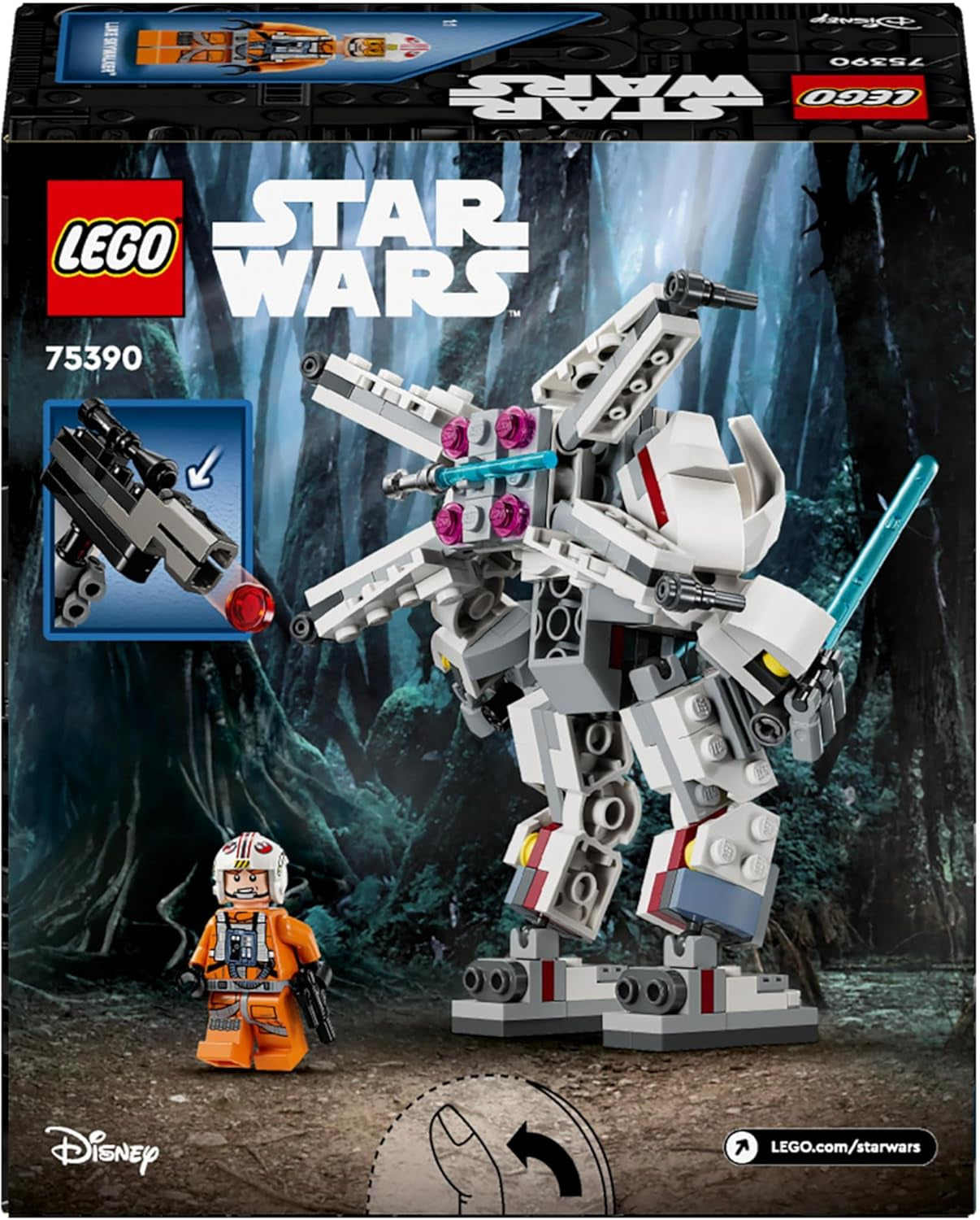 LEGO Star Wars X-Wing Mech Luka Skywalkera, sběratelské kostky, akční dobrodružství, nápad na dárek pro kreativní chlapce a dívky ve věku 6+ 75390 Stavebnice Besuche den LEGO-Store