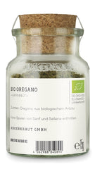 Ankerkraut BIO Oregano, gerebeltes Küchen-Kraut, 15 g v korkovém skle, Bio-Qualität zum selber Sürzen, Gewürz mediterranean Küche für Pizza & Pasta