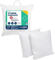 Bleu Câlin Set de 2 perne dreptunghiulare anti-acarieni, anti-bacterii, confort pufos, T 60X60 Cm, 100% bumbac, sortiment igienă perfectă Perne standard Naty Shop Formă pătrată 60 X 60 Cm