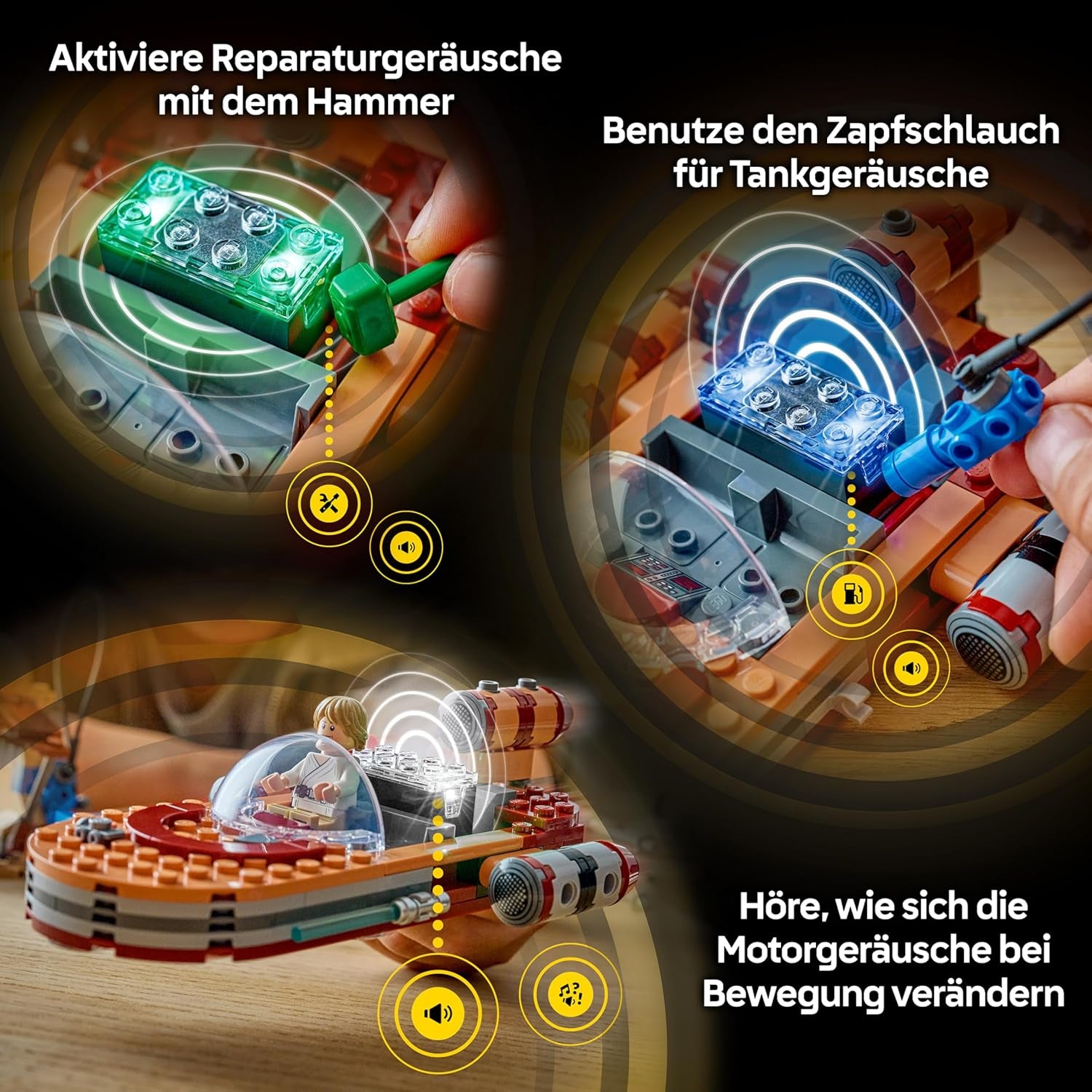 LEGO Star Wars 75420 SMART Play: Lukes Landspeeder - Kompatibilní Interaktives Spielzeug inkl. Minifigurka SMART Tag a Luke Skywalker – nápad na dárek pro chlapce, dívky a fanoušky Erwachsene od 6 Jahren