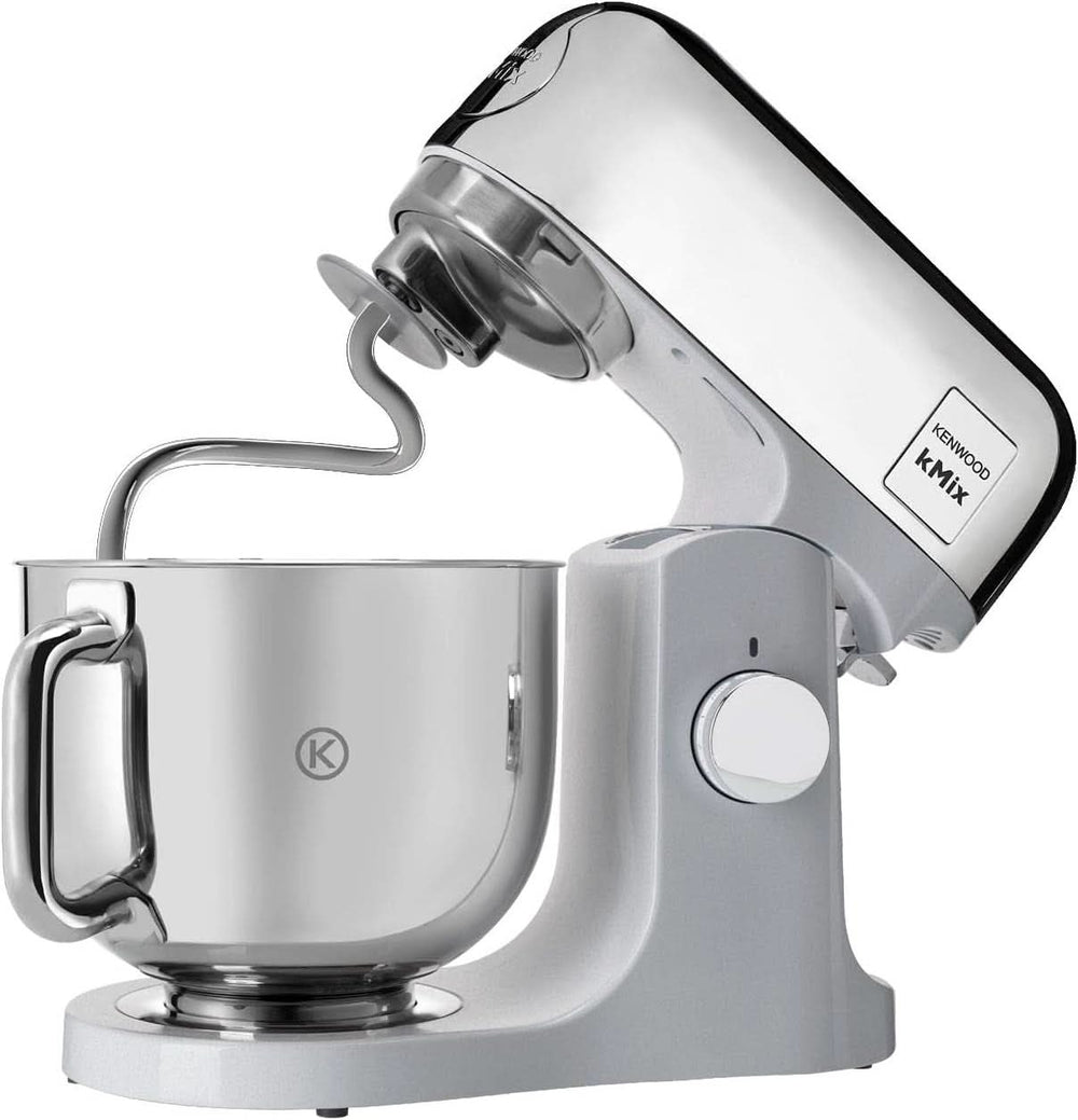Kenwood Kmix Editions KMX760CH Küchenmaschine, 5 L Edelstahl Schüssel, Safe-Use-Sicherheitssystem, Metallgehäuse, 1000 Watt, Inkl. 3-Teiligem Patisserie-Set Und Spritzschutz, Chrom Matka a dítě Naty Shop