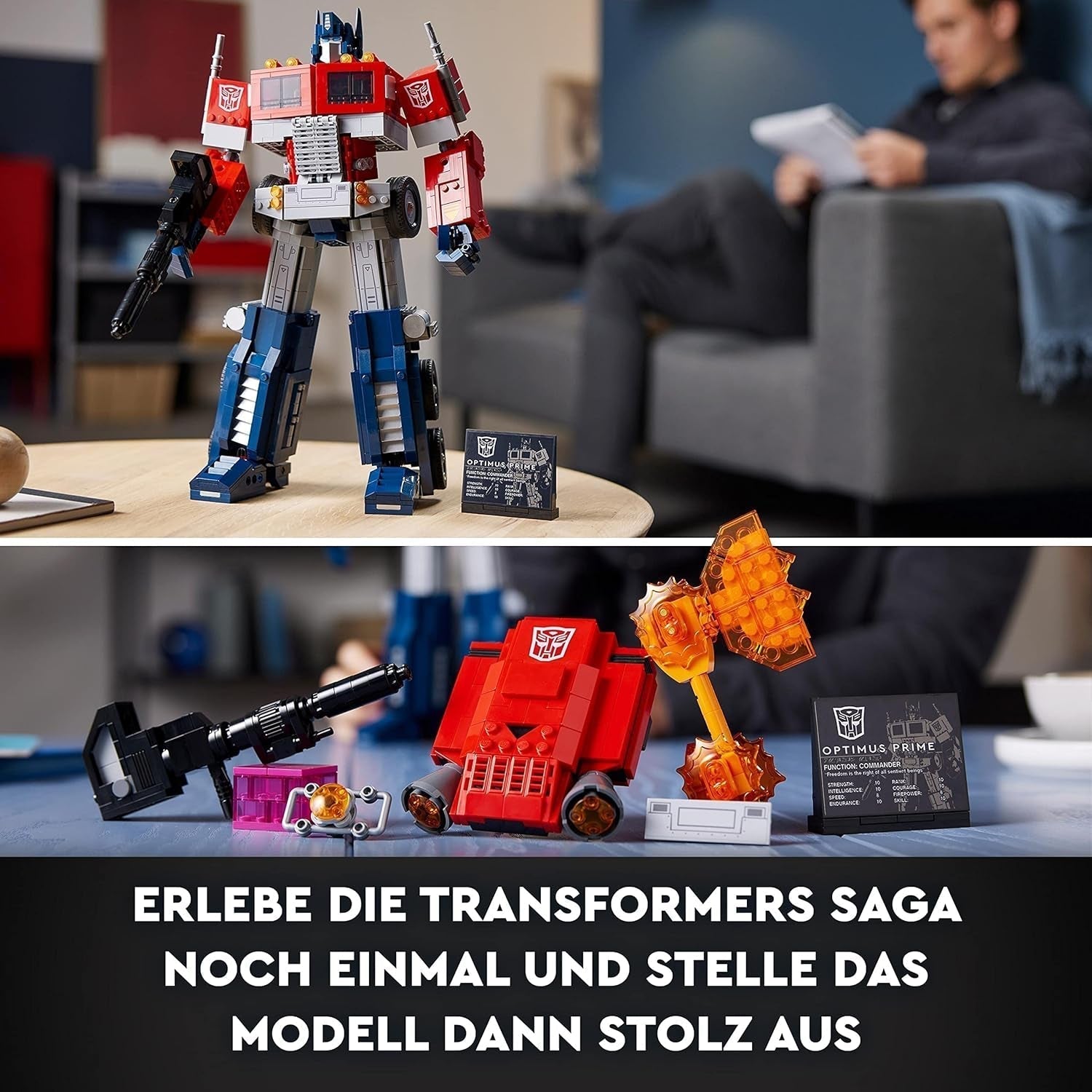 Sada LEGO 10302 Icons Optimus Prime, figurka robota a model náklaďáku 2v1, stavebnice modelu Transformers pro dospělé, dárek k narozeninám nebo k Vánocům pro muže, ženy, ona a on Stavebnice Besuche den LEGO-Store