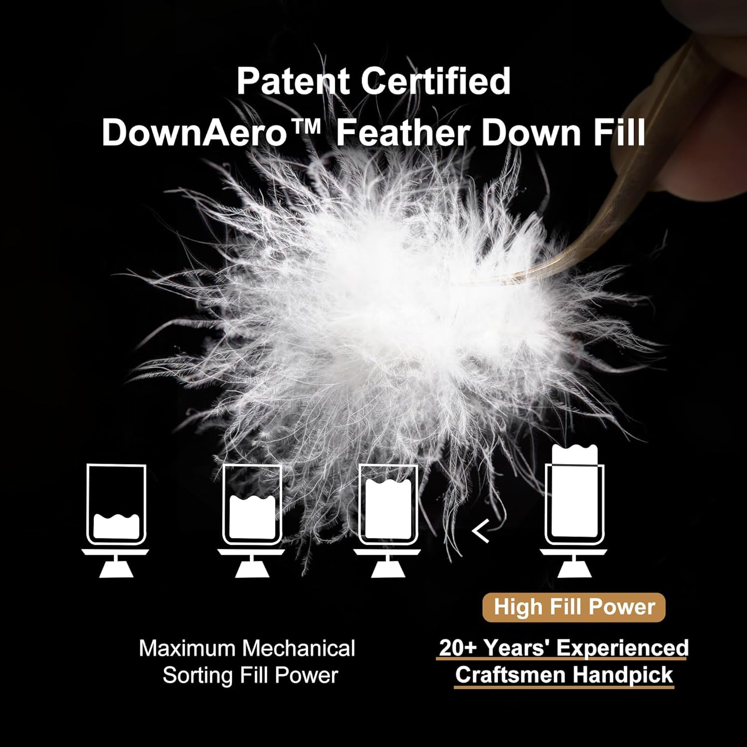 Downaero™ Plapumă cu puf de gâscă pentru paturi King Size, 100% bumbac satinat egiptean, 900 putere de umplere, căldură medie, pentru toate anotimpurile, alb Plapumi si pilote Naty Shop