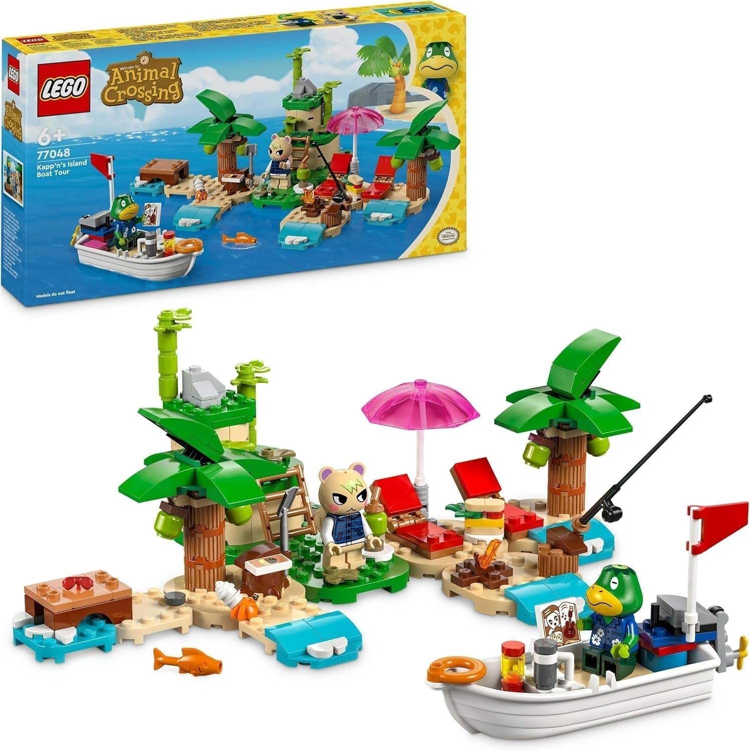 LEGO Animal Crossing Käptens Island výlet lodí, kreativní hračka pro děti se 2 minifigurkami ze série videoher včetně Huschke, dárek pro dívky a chlapce od 6 let 77048 Stavebnice Besuche den LEGO-Store Single