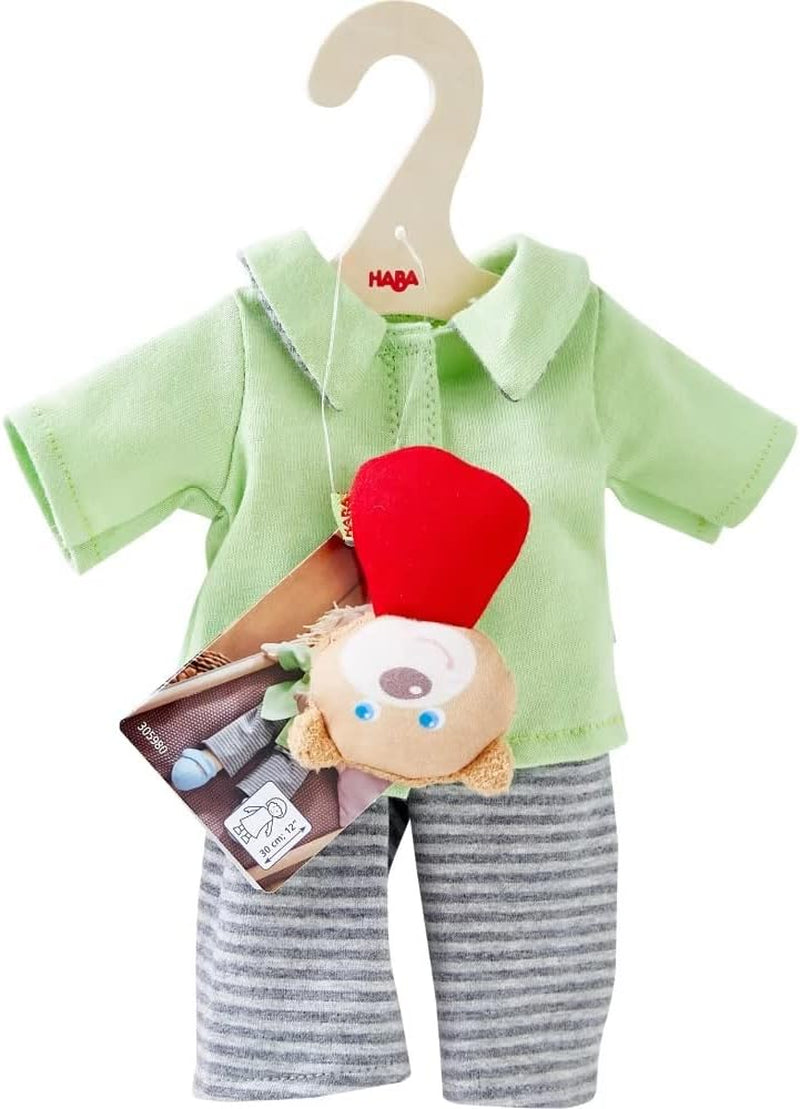 HABA Kleiderset Gute Nacht – Shirt und Hose für 30 cm Puppen – Pflegeleicht und waschbar bei 30°C – Ab 18 Monaten – 1305980001
