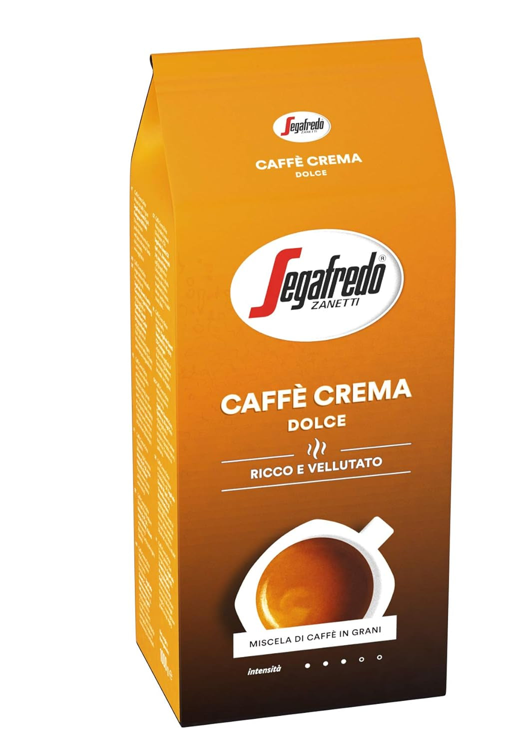 Segafredo Zanetti Caffè Crema Dolce - Boabe întregi (pachet de 1 kg) - Potrivit pentru Caffè Crema - Boabe de cafea prăjite ușor spre mediu, cu gust blând și echilibrat (pachet de 2)
