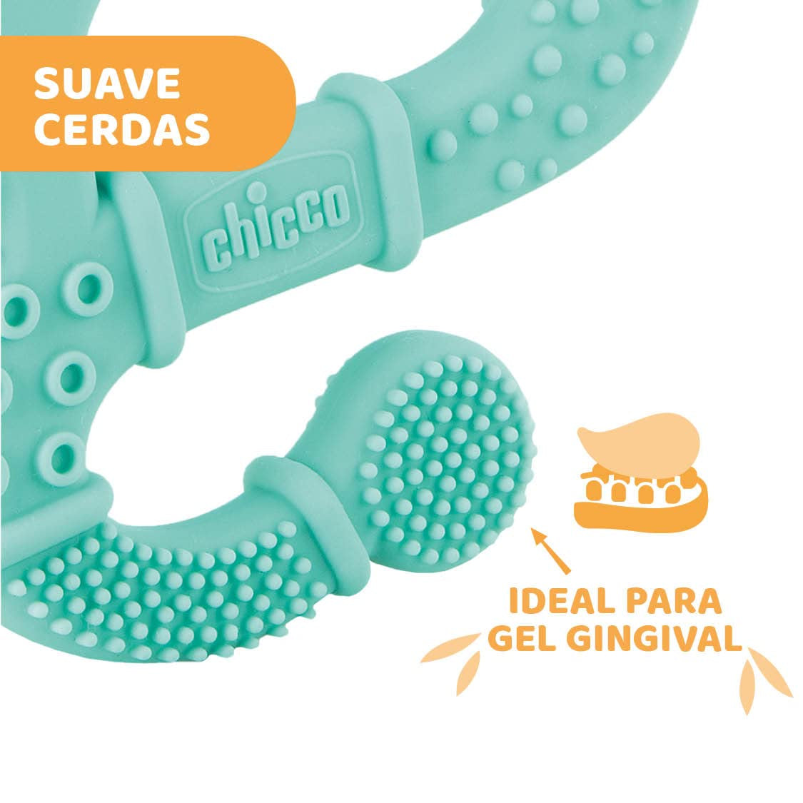 Inel de dentiție Chicco Soft&Clean șopârlă, albastru, 2M+