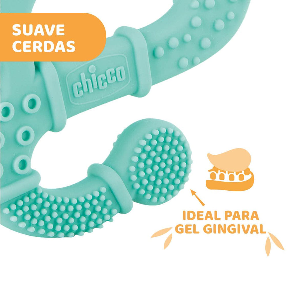 Inel de dentiție Chicco Soft&Clean șopârlă, albastru, 2M+