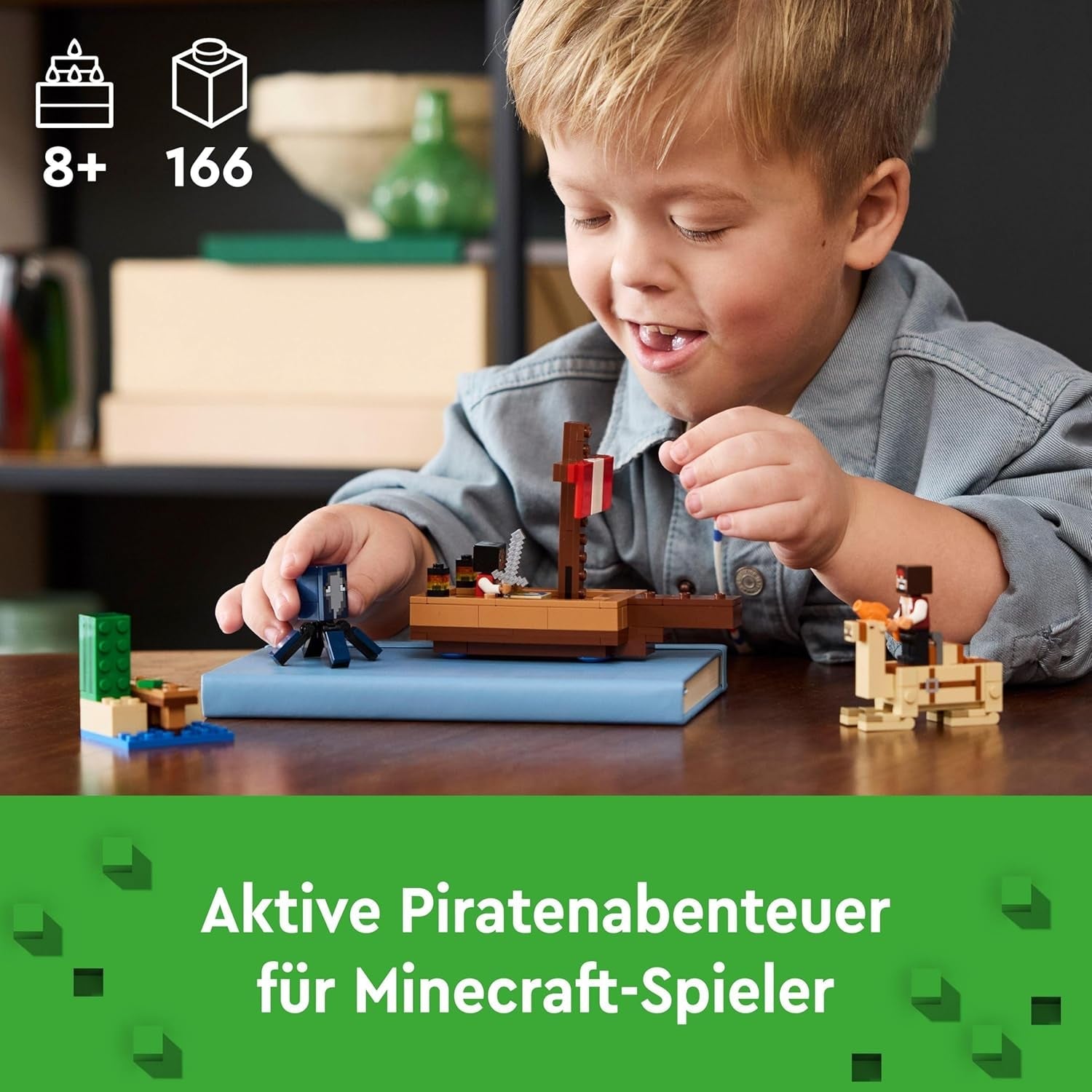 LEGO Minecraft Plavba pirátskou lodí Oliheň a velbloud Postava piráta Hračka na stavbu lodi Dárek pro chlapce a dívky 8 let 21259 Stavebnice Besuche den LEGO-Store