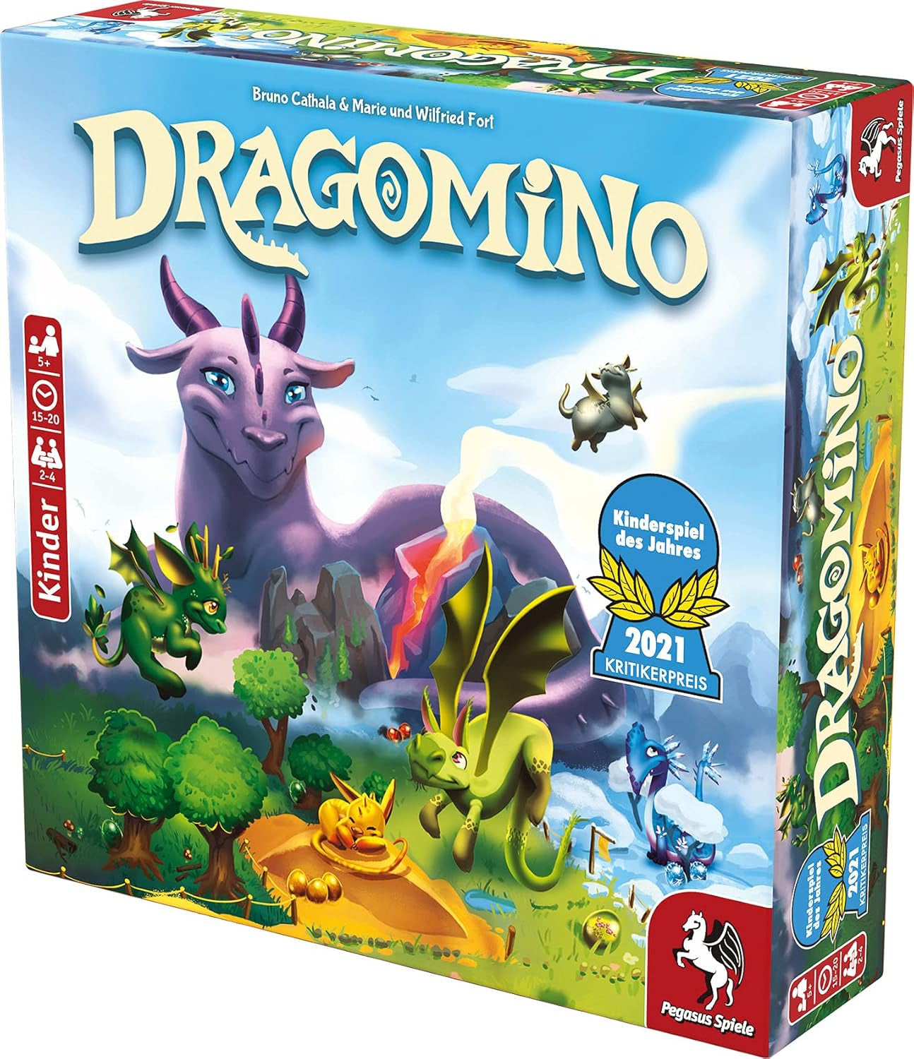 Pegasus Spiele 57111G - Dragomino *Jocul pentru copii al anului 2021*, Multicolor
