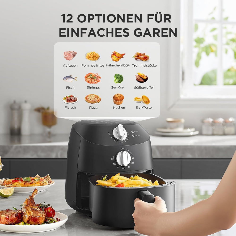 Horkovzdušná fritéza Midea 2L, 1150W vzduchová fritéza, bez oleje, horkovzdušná fritéza, funkce automatického vypnutí Domácí spotřebiče Naty Shop