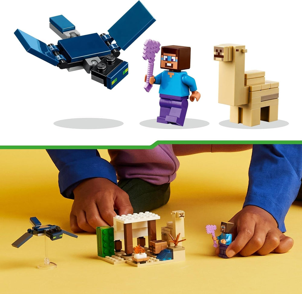 LEGO Minecraft Steve's Desert Expedition, sada videoher pro chlapce a dívky, biom se Stevem, domeček, figurky a hračka Camel, dárek pro hráče pro děti od 6 let 21251 Stavebnice Besuche den LEGO-Store
