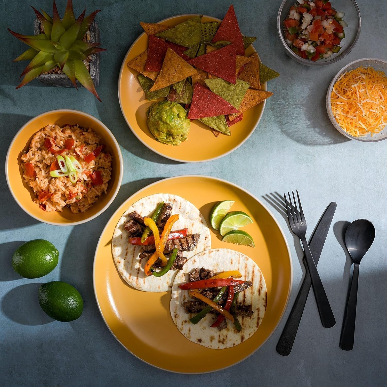 Set veselă Rockaway, rotundă, ceramică, serviciu pentru 4 persoane (12 piese), galben Seturi vesela masa Naty Shop