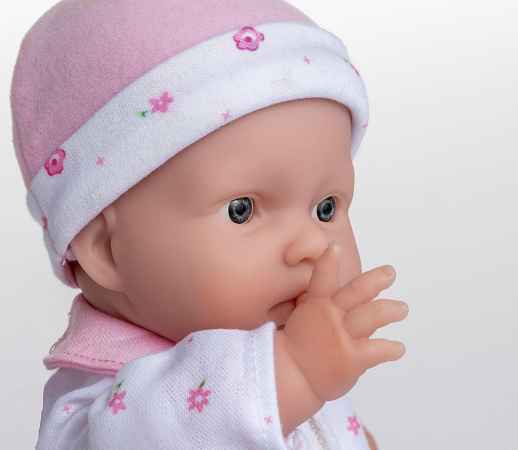 JC Toys La Baby Caucasian Baby Doll Set - păpușă moale de 28 cm, lavabilă, costum roz detașabil cu pălărie, pătură și suzetă, pentru copii de la 12 luni în sus Papusi Naty Shop