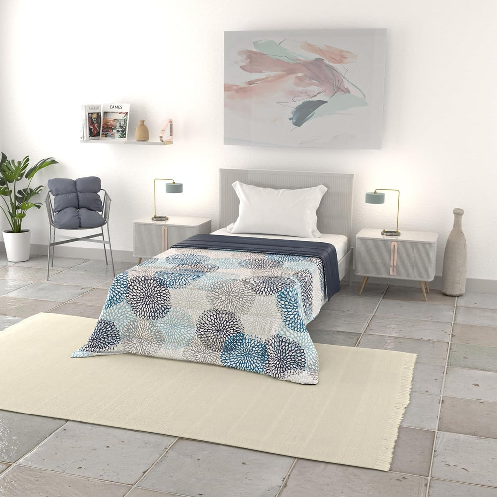 Cuvertură de vară Basic, microfibră, dungi de blugi, 200X240Cm Plapumi si pilote Naty Shop Soffioni Blu 200X240Cm