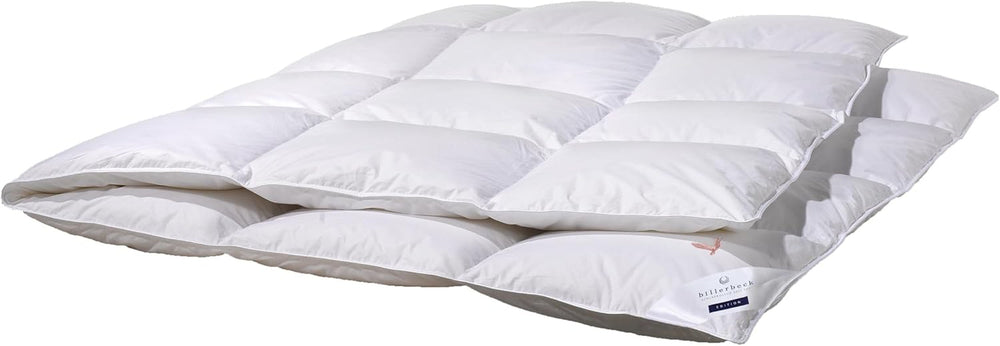 Péřová přikrývka Billerbeck - E04 Gold Edition - Přikrývka pro všechna roční období - 135 X 200 Cm Přikrývka z pravého prachového peří - Střední úroveň hřejivosti Přikrývky a přikrývky Naty Shop