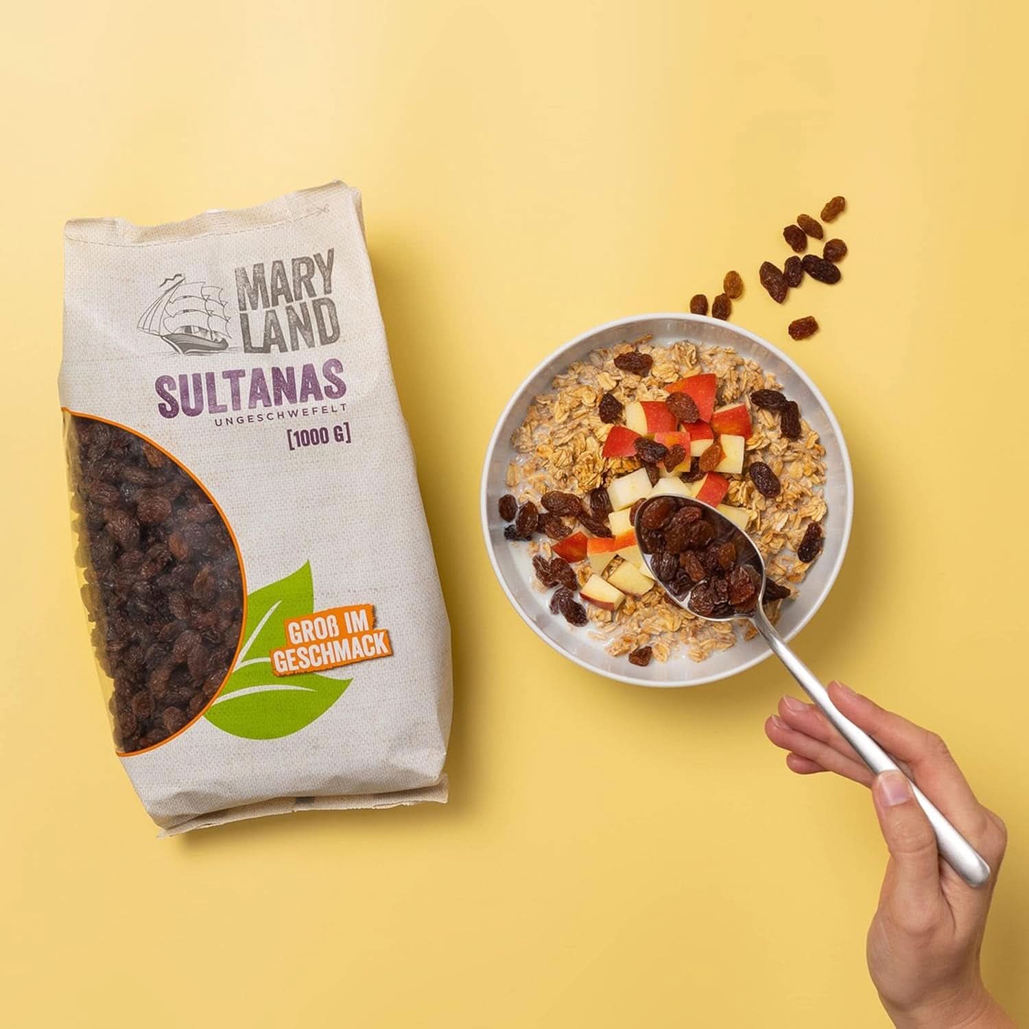 Maryland Sultanas, Sušené rozinky, přirozeně sladké, bez přidaného cukru - bez konzervantů, 1 kg Dehydrované produkty Naty Shop