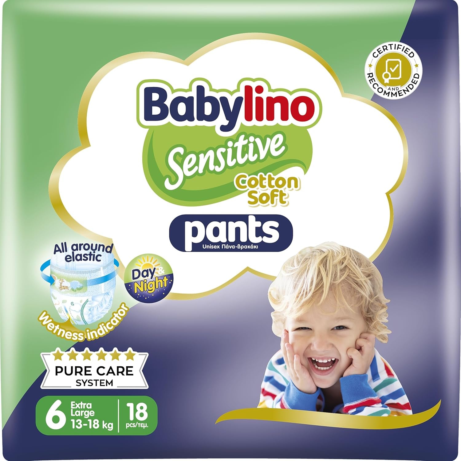 Pleny Sensitive Cotton Soft, velikost 4, Kalhotky Maxi (7-13 kg), 22 kusů