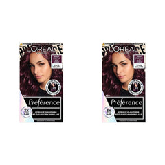 L'Oréal Paris Intensive permanent hair color, Până la 8 săptămâni de păr strălucitor și culoare intensă, Préférence Vivid Colors, Culoare: 4.261 DARK PURPLE, 1 buc (pachet de 2) Vopsea pentru par Naty Shop Titlu implicit