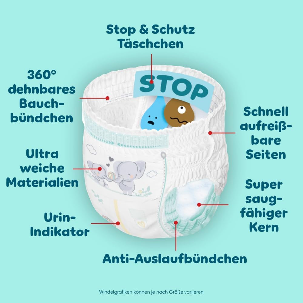 Pampers Premium Protection Pants velikost 5, 144 plen, 11 kg - 17 kg, s 360° nastavením a měkkými manžetami proti vytečení pro optimální pohodlí a ochranu