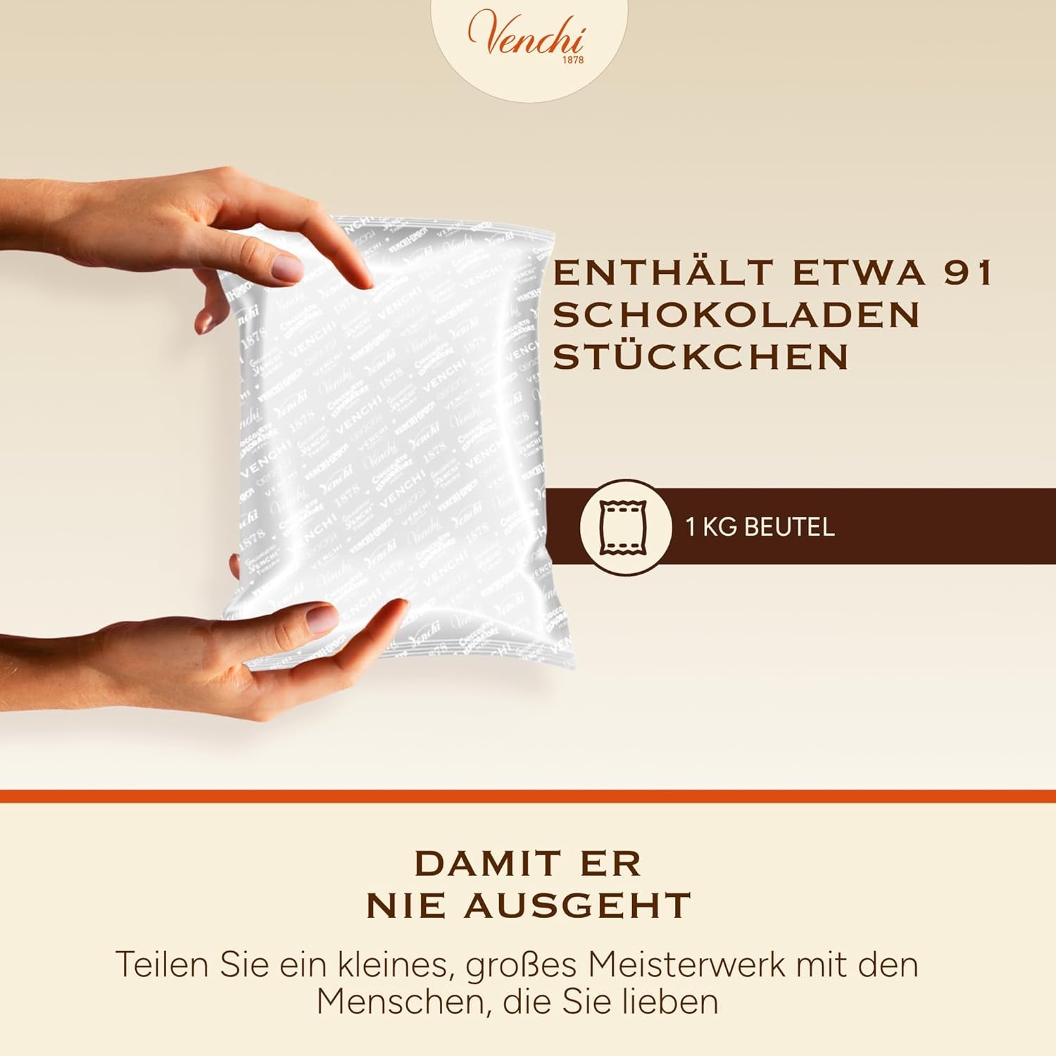 Venchi - Cremino Extra Black Chocolate - Hořká čokoláda s mandlovou pastou a "Piedmontese lesní lískové oříšky CHZO", 1 kg, bez lepku, bez barviv a bez konzervantů