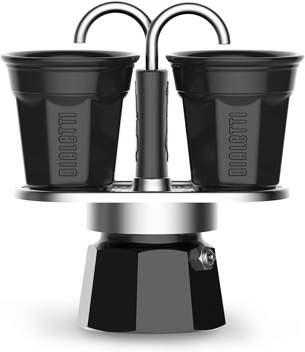 Bialetti - Mini Express Kandisky: Set Moka include aparat de cafea pentru 2 cești (90ml) + 2 cești de espresso, roșu, aluminiu