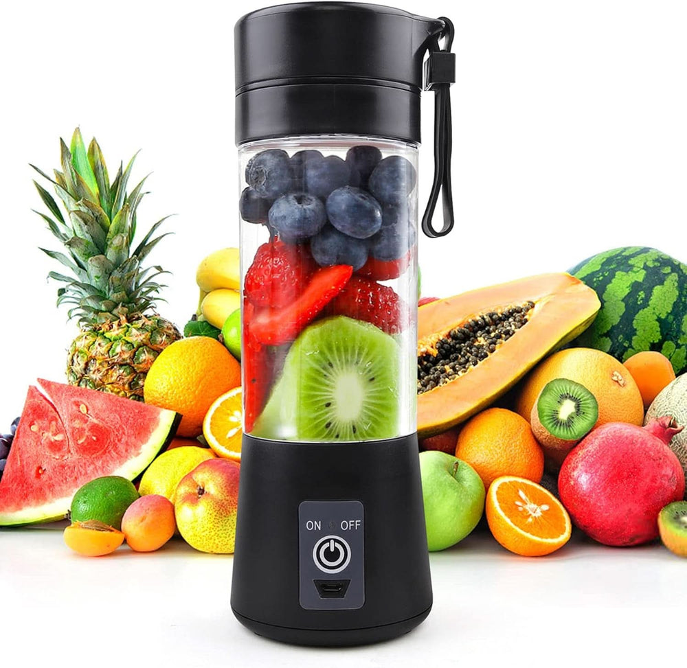 Mixér Smoothie Maker Tragbarer Entsafter: 380 ml Standmixer Persönlicher Shaker Proteinshake Mit 6 Edelstahlmesser Tragbar-Bpa-Freie Mit Usb-Mixbecher Für Shakes,Saftoutdoor,Schwarz Bucatarie Naty Shop