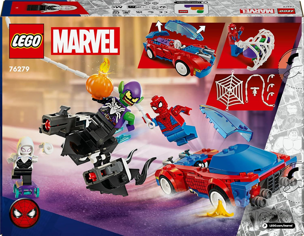 LEGO Marvel Spider-Man závodní auto a Venom Green Goblin, Spidey Role Play Hračka s figurkami superhrdinů a sestavitelným autem, Dárek pro děti, chlapce a dívky 7 let 76279 Stavebnice Beuche den LEGO-Store
