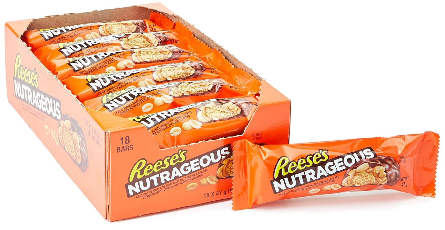 Nutrageous Arašídové máslo - Čokoládové tyčinky s arašídovým máslem: 18 kusů (18 x 47 g)