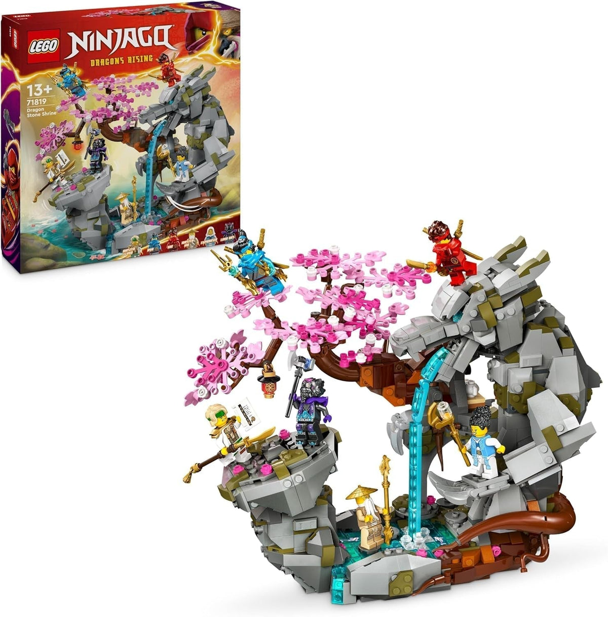 LEGO NINJAGO Hračka draka s chrámem dračího kamene se 6 figurkami nindžů, velká sada na sestavení, hraní a vystavení, dárek k narozeninám pro chlapce a dívky 13+ 71819 Stavebnice Besuche den LEGO-Store Single
