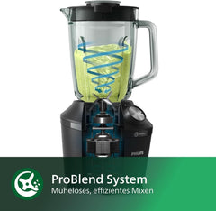 Philips Standmixer Und Smoothie Maker – 600 W, 2-Liter-Becher, Homeid-App, 2 Geschwindigkeitsstufen + Impulsfunktion, Problend, Ice-Crush-Funktion (HR2291/41) Kitchen Naty Shop