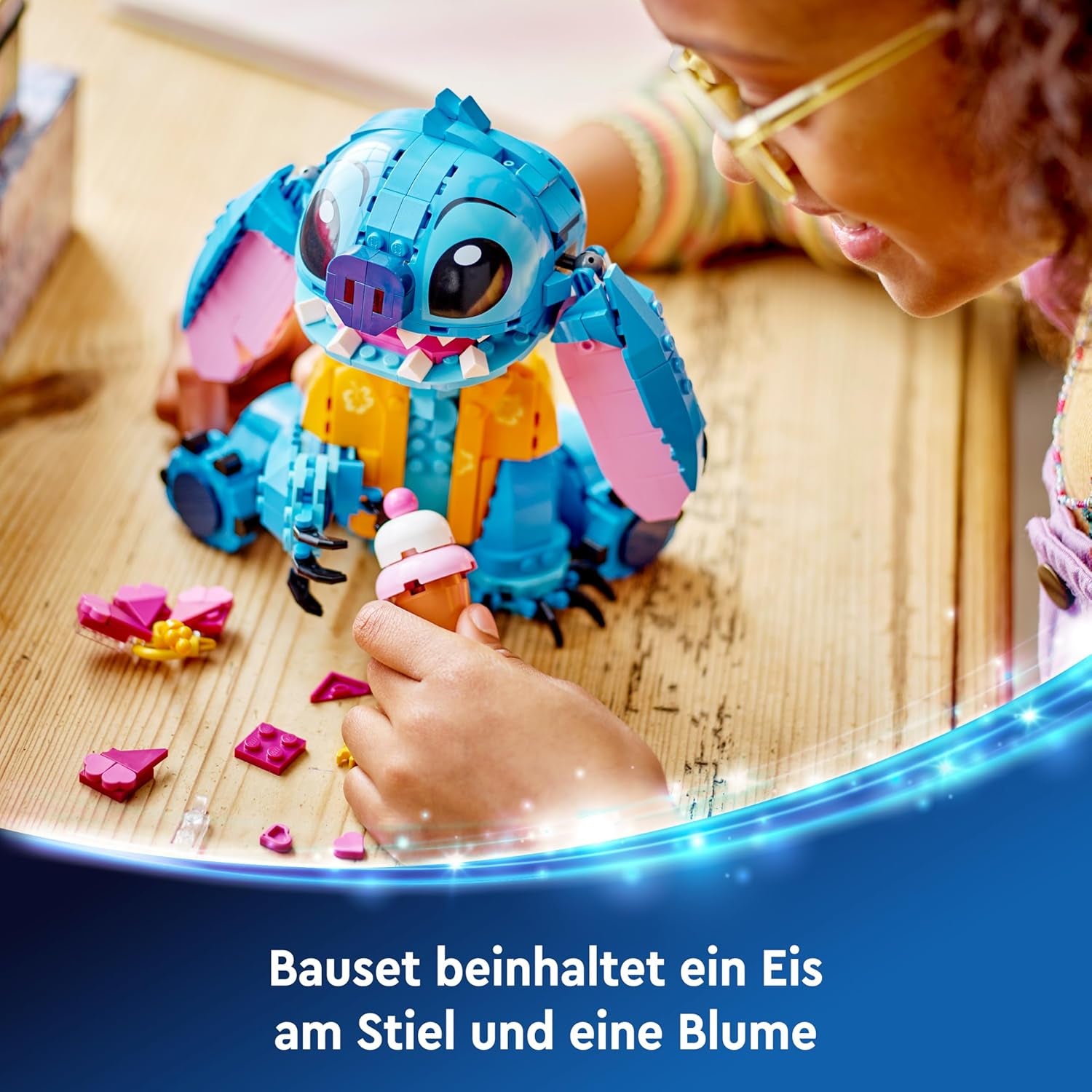 LEGO | Disney Stitch Spielzeug - Figur zum Spielen und Sammeln mit Einer Eistüte und Einer decorativeen Blume - Geschenk für Mädchen, Jungen und Lilo & Stitch Filmfans ab 9 Jahren - 43249