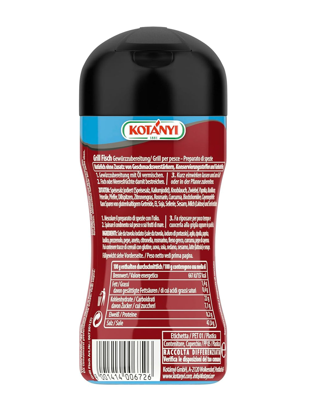 KOTÁNYI Grill Fisch Grillgewürz 80g - Gewürz für Fisch & Meeresfrüchte - Marináda pro jede Fischart - Gewürzmischung zum Grillen - [Jetzt für die nächste Grillfeier bestellen!]