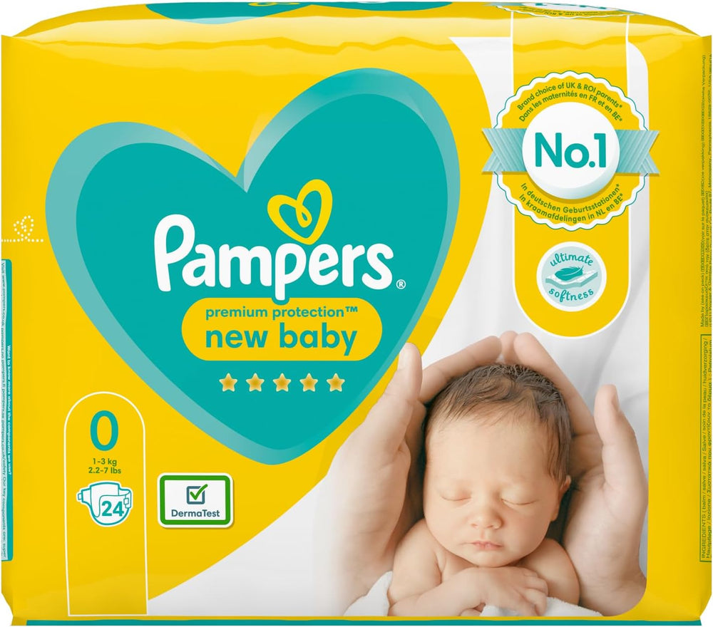 Plenky Pampers pro miminka velikost 0 (1,5-2,5 kg) prémiová ochrana, 24 kusů, pohodlí a ochrana Pampers Softest