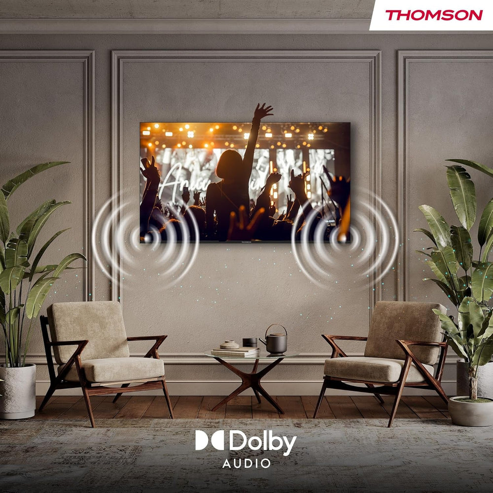 Televizor inteligent THOMSON FHD de 40 de inci (100 cm), Wi-Fi, control vocal, HDR10, Dolby Audio, tuner triplu (cablu/satelit/antenă), HDMI, USB, 1 GB RAM, 4 GB Flash – 40FT2S35