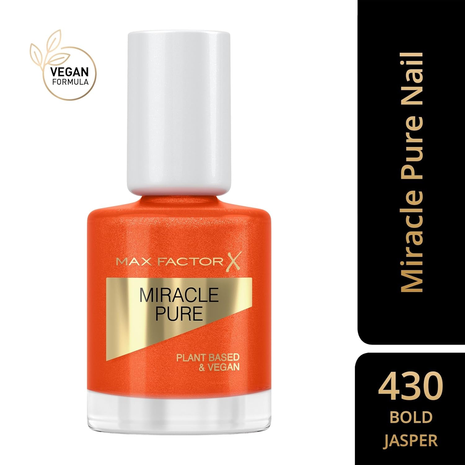 Max Factor Miracle Pure Nail, ultra lesklý, intenzivně barevný lak na nehty s leskem léčivých krystalů a výživnými složkami, Color 430 Bold Jasper