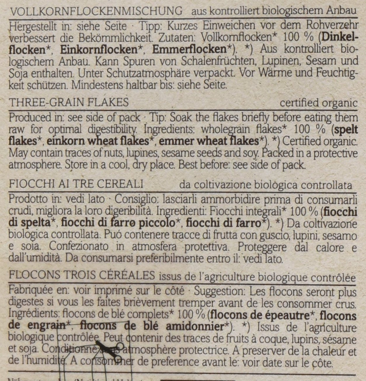 Verival Urkornflocken - Bio, 6 Err Pack (6 X 500 G) Cereálie Naty Shop