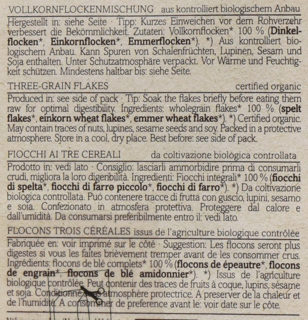 Verival Urkornflocken - Bio, 6 Err Pack (6 X 500 G) Cereálie Naty Shop