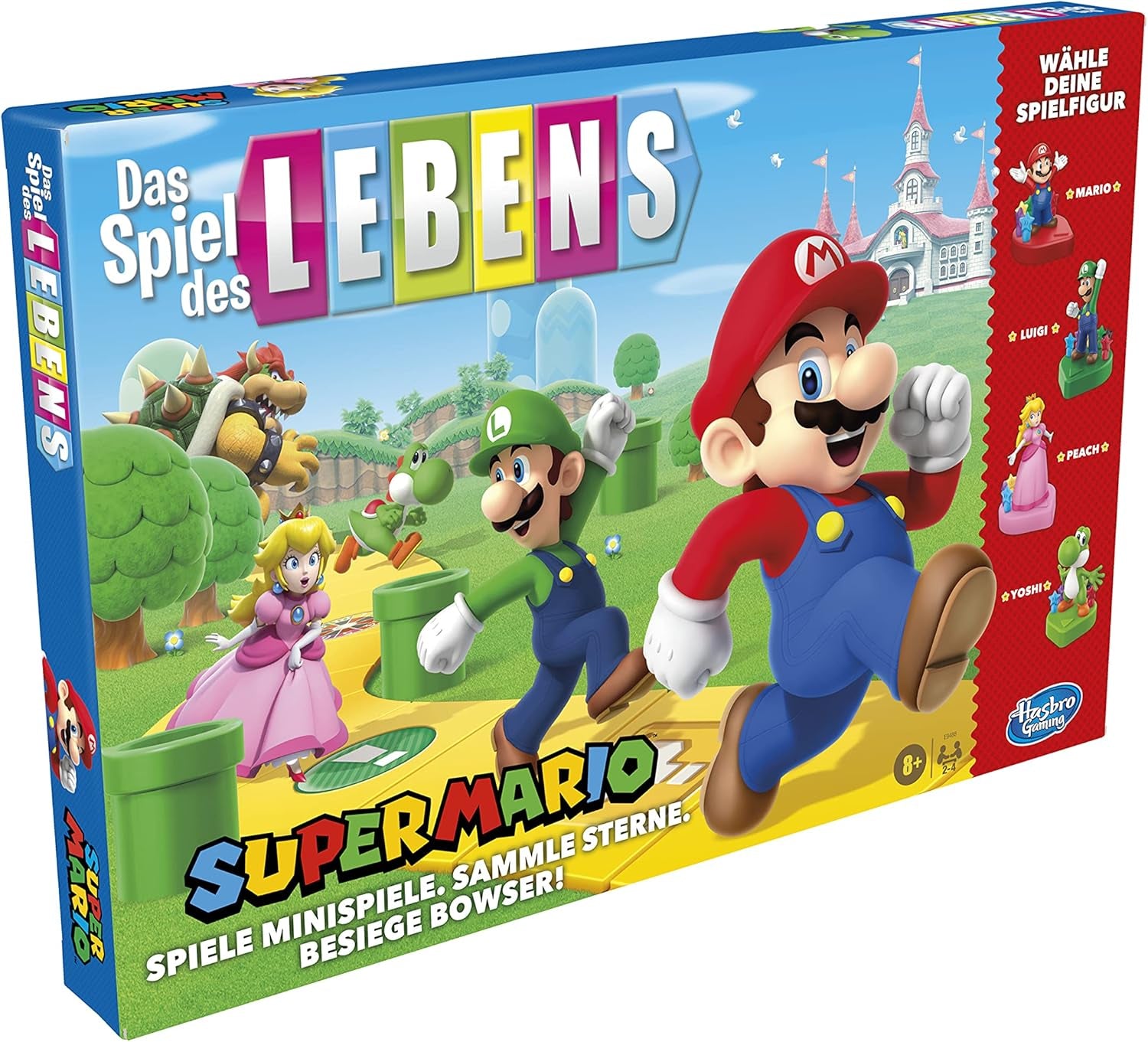 Desková hra Hasbro The Game of Life Super Mario pro děti od 8 let, hrajte minihry, sbírejte hvězdy a bojujte s Bowserem