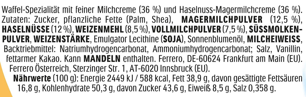 Kinder Happy Hippo Lískový ořech - Speciální křupavé oplatky s mlékem a lískooříškovým krémem - Karnevalové a Mardi Gras sladkosti - 1 balení obsahující 5 jednotlivých tyčinek po 20,7 g