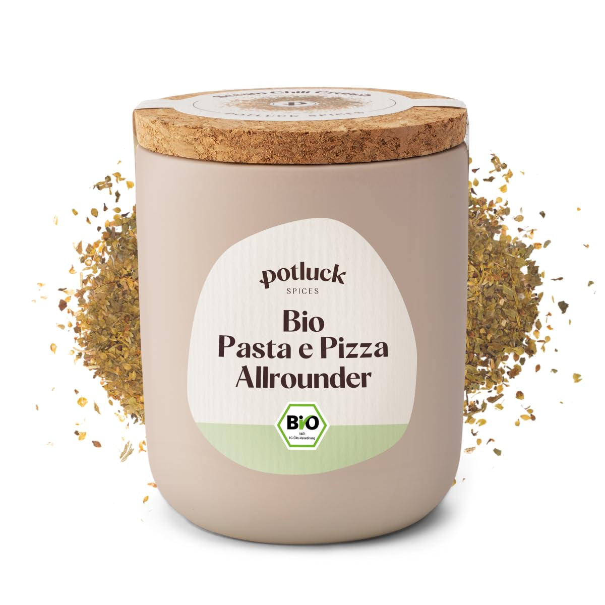 Potluck | Bio Sizilianisches Zitronensalz | Gewürzsalz für Fisch, Meeresfrüchte, Gemüse, salát a dresinky | 140 g v Keramiktopfu