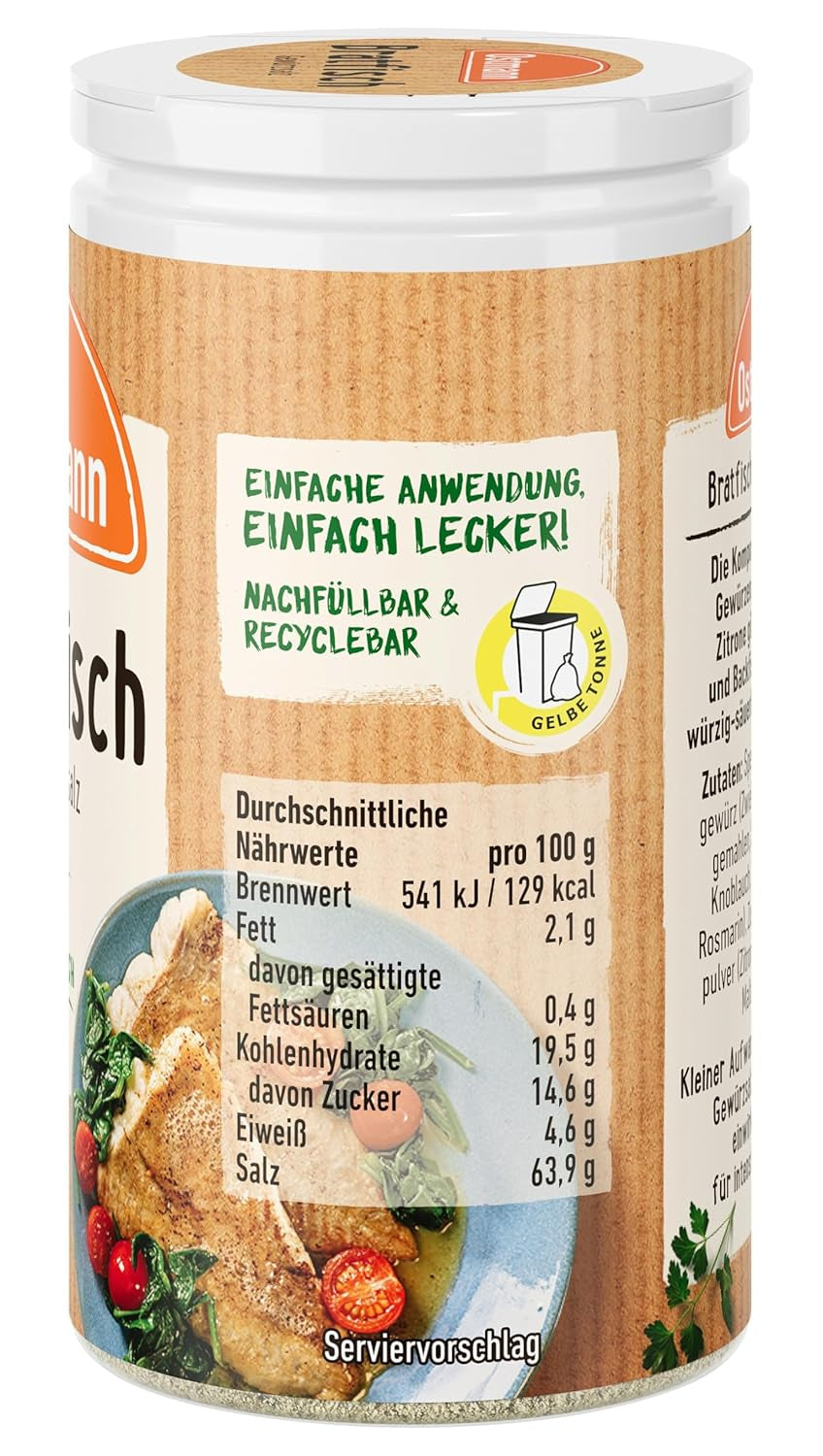 Ostmann Gewürze - Bratfisch Gewürzsalz | Nachfüllbare & recyklovatelné balení | 50 g v Der Streudose