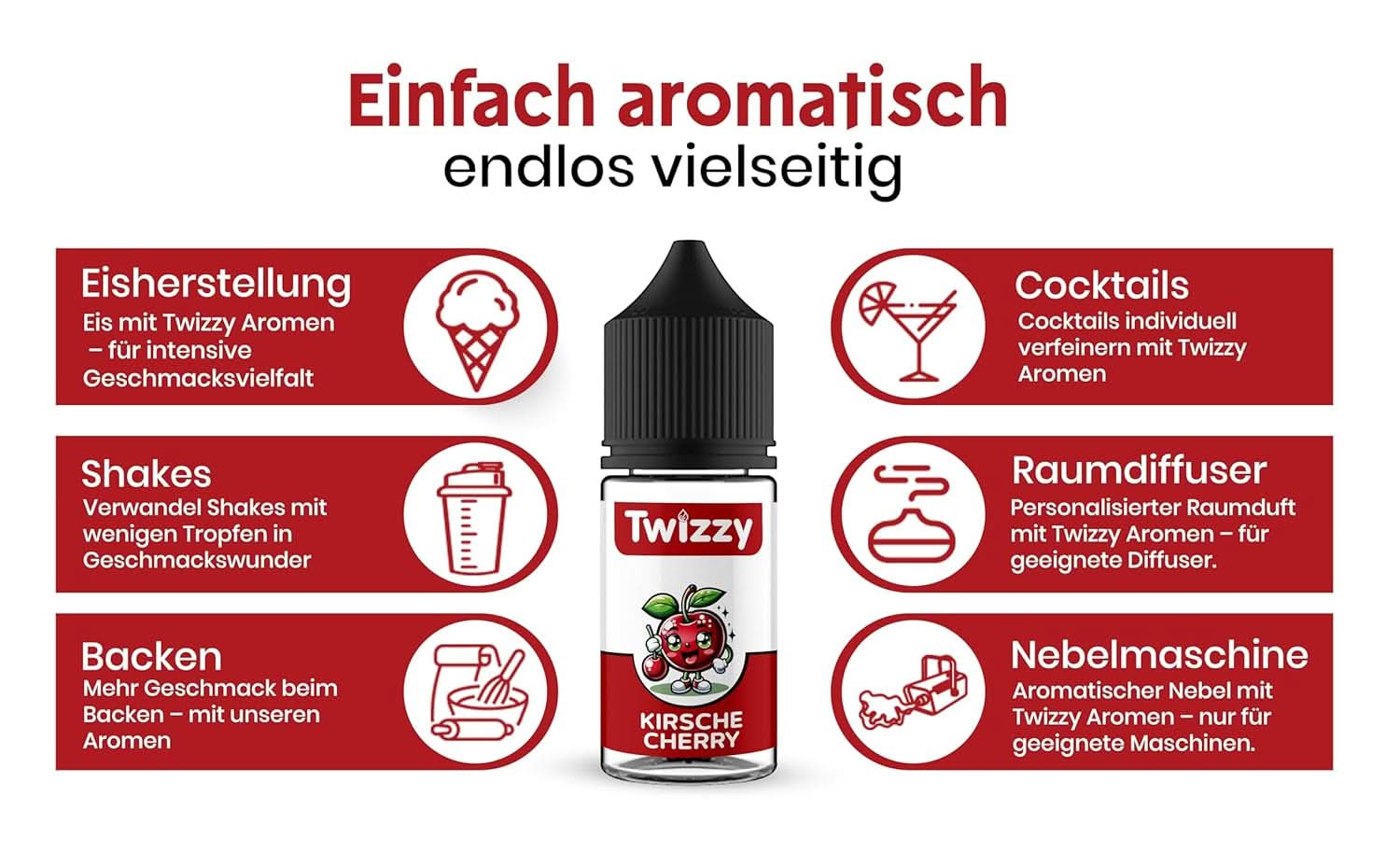 Twizzy, koncentrovaná třešňová příchuť, 30 ml Aromas Naty Shop