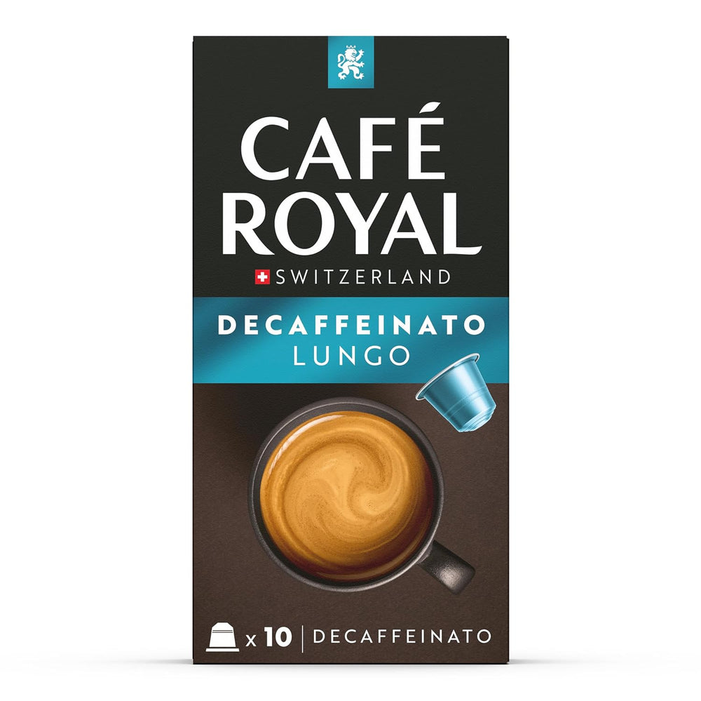 Café Royal Lungo Decaffeinato – Nespresso®-kompatible Kaffeekapseln, 100 % Arabica, Intensität 5/12, Rainforest Alliance, entkoffeiniert, 100 Kapseln