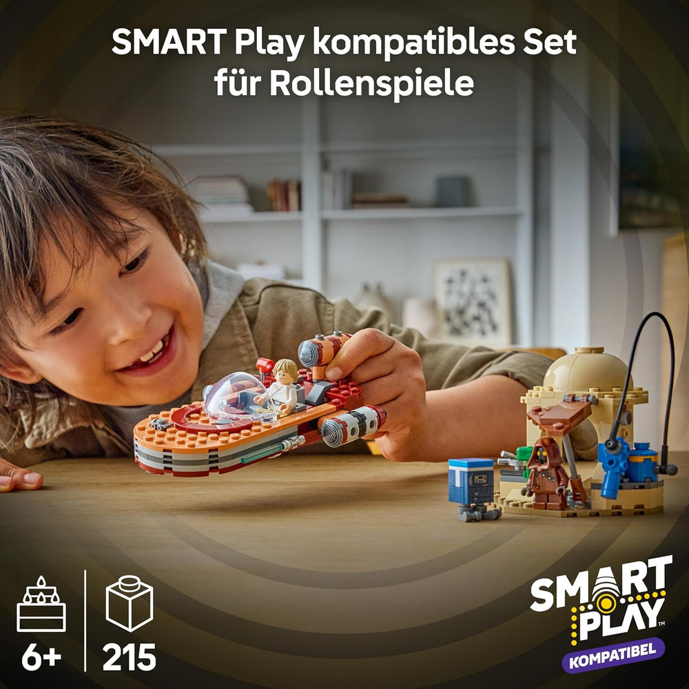 LEGO Star Wars 75420 SMART Play: Lukes Landspeeder - Kompatibilní Interaktives Spielzeug inkl. Minifigurka SMART Tag a Luke Skywalker – nápad na dárek pro chlapce, dívky a fanoušky Erwachsene od 6 Jahren